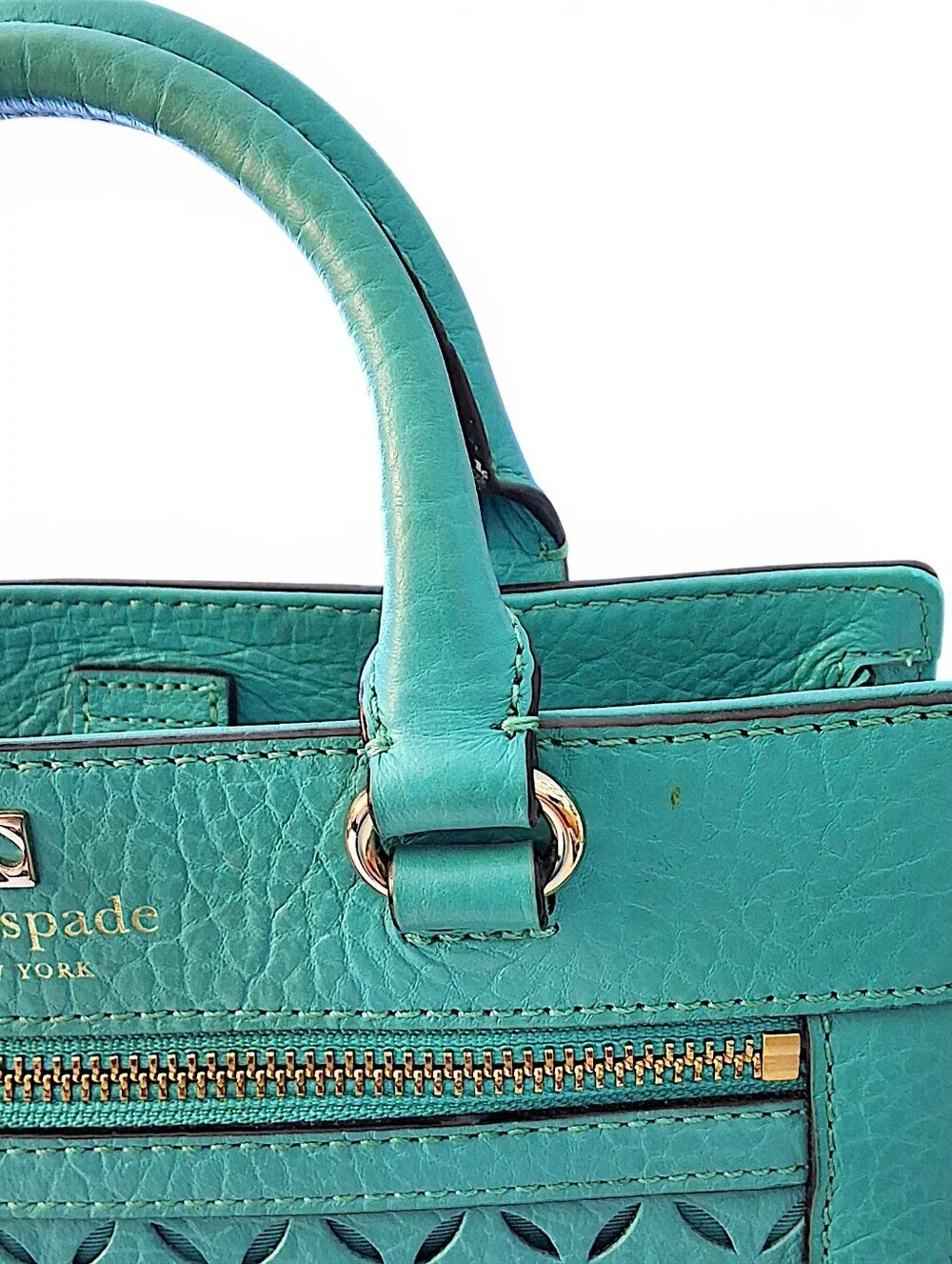 Kate Spade New York Turquoise Pebbled Leather Satchel Crossbody 💙